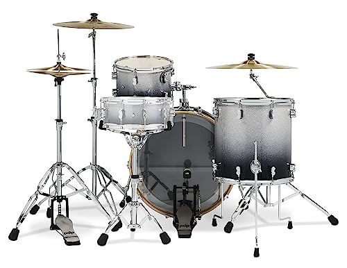 pacific drums amp percussion pdp concept maple 3-piece rock silverblack fade drum set shell pack pdcm24rksb