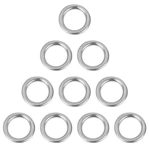 X AUTOHAUX 10pcs M12 Silver Tone Oil Drain Plug Gaskets Replacement for Toyota 35178-30010