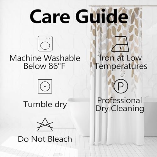 Uiiooazy Brown Eucalyptus Leaves Shower Curtain for Bathroom 72"x72" by Uiiooazy - Used condition - Image 7