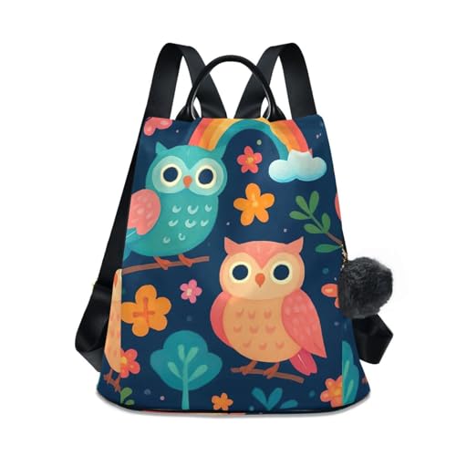 Sac à dos antivol femme motif chouette anti-pickpocket pour voyager l'esprit serein