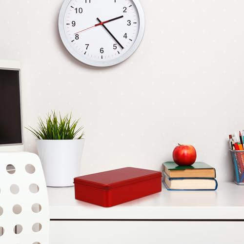 Caja de lata rectangular roja hermética que soluciona el desorden de objetos pequeños en casa 6