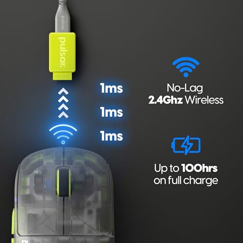 Image of Pulsar Gaming Gears X2H mini Wireless Gaming Mouse, Acid Rewind Limited Edition, Ultra Lightweight 1.83 oz (52 g), Symmetrical, Optical switch, 26000 DPI, PAW3395 sensor (Mini, Wireless, Acidic green)