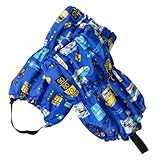 [こどもじかん] 足カバー 雪よけカバー 脚絆 スノーカバー スノーレッグウォーマー スノーボード そり ブーツカバー XYZ(新幹線柄ブルー M)