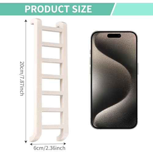 Image of Widdle Wadder Ladder 8 Inches 3D Print Mini Decorative Ladder Mount to Metal Surfaces with Four Corners Magnets Fashion Decoration Ladder Suitable for Refrigerators, Cars, Etc (White)