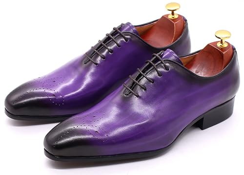 Image of Santimon Mens Oxfords Formal Dress Genuine Leather Handmade Derby Casual Brogues Oxfords Tuxedo Fashion Walking Shoes for Men