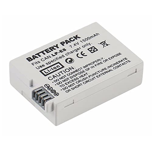 Pacote com 2 baterias LP-E8 LP E8 (1500mAh)+ carregador USB duplo LCD para Canon EOS Rebel T2i, T3i,