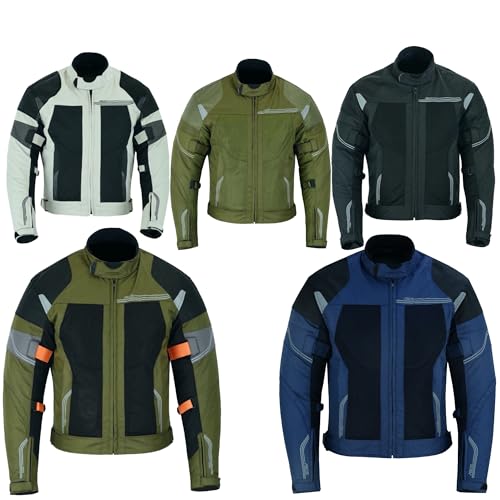 BOSmoto Motorradjacke Herren Schwarz mit Protektoren,Herren Motorrad Sommer Jacke,Leicht Motorrad Sommer Jacke Biker Jacke (DE/NL/SE/PL, Alphanumerisch, L, Regular, Regular, BLACK)