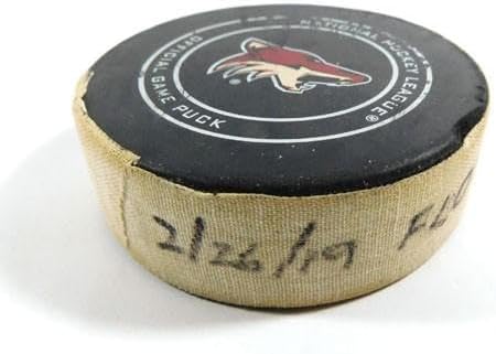 2019 Arizona Coyotes vs. Florida Panthers Game Used Puck 2-26-19 AA0038908 - NHL Unsigned Game Used Pucks