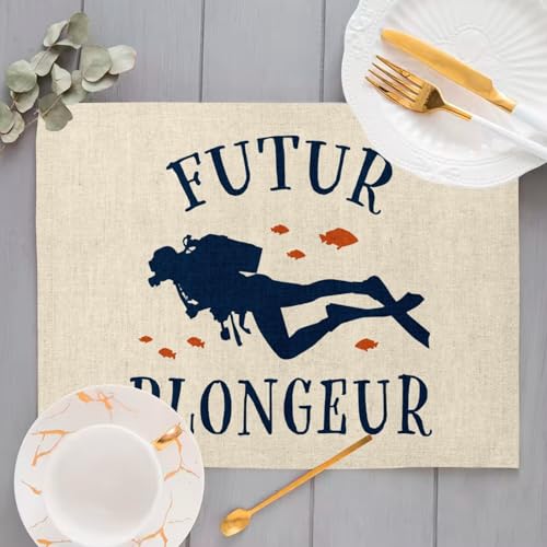 Sets de table en lin de plongée sous-marine pour décorer vos dîners