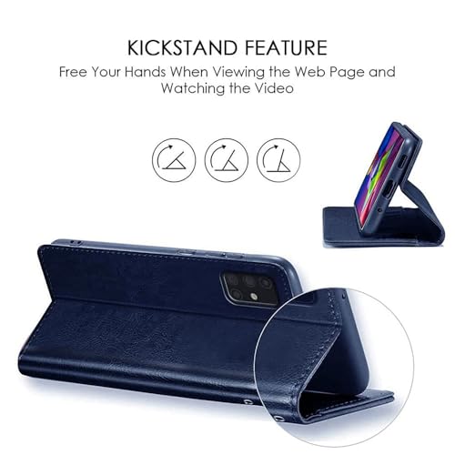 Image of Amazon Brand - Solimo Flip Leather Mobile Cover (Soft & Flexible Back case) for Honor X7c 5G (Blue)