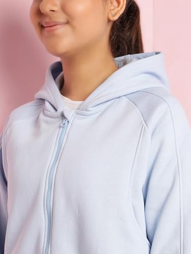 Image of Li'l Tomatoes Girls Fleece Tracksuit Set| Winter Hooded Full Zip Sweatshirt with Track Pants| Warm Casual Co-Ord Outfit for 9-16 Years