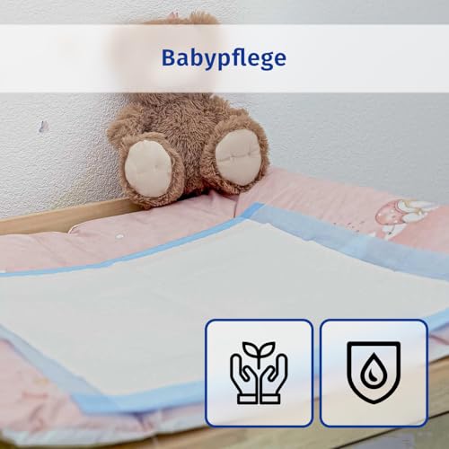 Sofex Inkontinenzunterlagen Einweg 40x60 cm – 50 Stück, 5-lagig – Schutzunterlagen, Inkontinenz Bettunterlage, Unterlagen Bett Inkontinenz, Wickelunterlage, saugstark und rutschfest