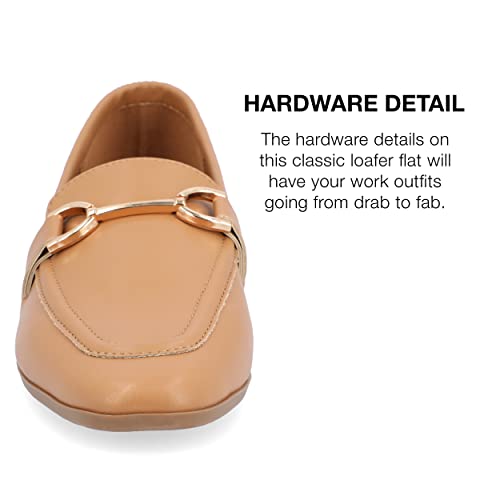 Image of Journee Womens Mizza Loafer Slip On Square Toe Dress Flats