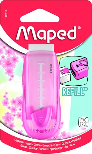Maped PASTEL 122010 Efficient Soft Eraser with Plastic Slip GOM-STICK PASTELL - Rose, Light Blue, Lilac - Image 2
