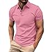 Ymosrh Polo Mens, Golf Tshirts Short Sleeve Summer Buttons Business Casual Collar T-Shirt Shirts for Men Tall Polos Tee (XL, Pink)