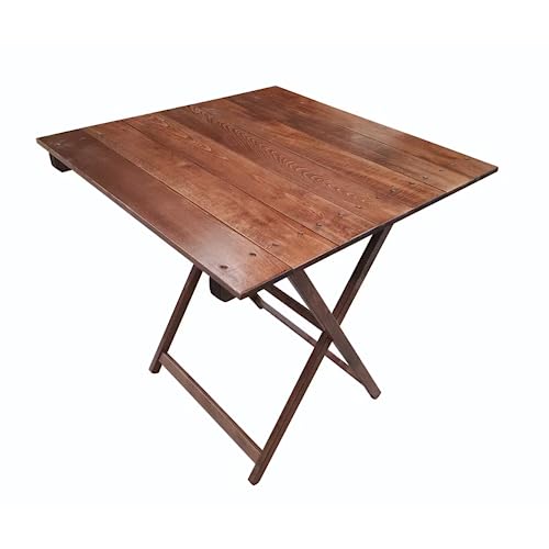 Aranaz | Mesa Flex Velador con Tablillas | Plegable y Portátil | para Exteriores | Ideal para el Balcón, Jardín, Terraza, Camping, Patio, Picnic y Eventos | Multiusos | Madera | Nogal | 50x70x76cm