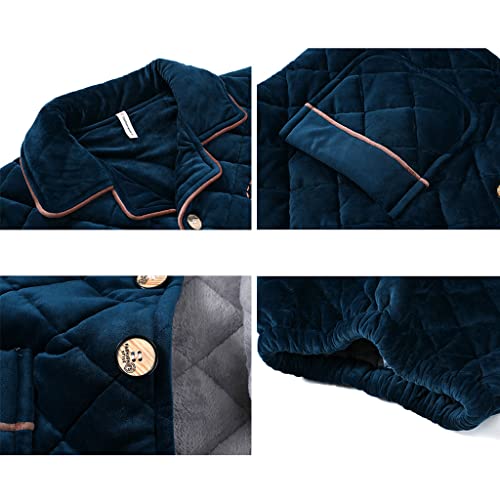 Men's Soft Pajamas Set, Lapel Loungewear, Cotton Long Sleeve Sleepwear, Button Down Casual Pajamas(Size:xxxl,Color:style 1) #TOP5