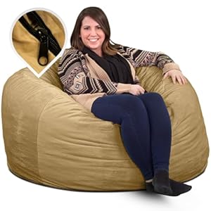 ULTIMATE SACK 4000 (4 ft.) Bean Bag Chair Cover in Multiple Colors: Cover ONLY. (4000, Camel Suede)