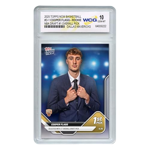 2025 Topps Now Cooper Flagg 1 Draft Pick NBA Official Rookie Card RC D1 Dallas Mavericks - Graded GEM-Mint 10