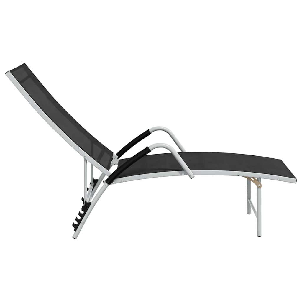 SYDE Leżak aluminiowy i czarny tekstylen