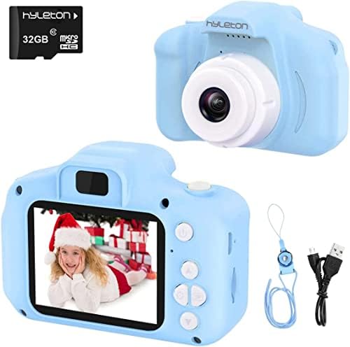 hyleton Kids Camera, Toys for 3-8 Year Old Boys Girls,Children Video Toddler Camera with 32G SD Card,Christmas Birthday Festival Gift for Kids(Light Blue)