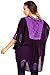 Sakkas Women's Eggplant/Purple One Size V-Neck Sleeveless Paisley Embroidery Poncho Top/Cover Up - Warm Weather
