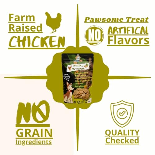 Image of Chicken & Raw Turmeric Dog Treat | Protein Rich | Fiber Rich | Crunchy Healthy Snacks | 45g