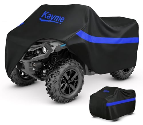 Image of Kayme ATV Cover Waterproof Outdoor Heavy Duty, 4 Wheeler Quad Cover All Weather Rain Snow UV Protection, Fits for Kawasaki, Polaris, Honda, Can-Am,Yamaha, Arctic Cat, Suzuki Etc. (100x43x48 inch)
