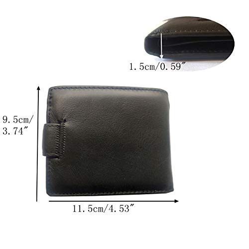 Men's Cool Eagle Wolf Horse Totem Cowhide Leather Vertical Wallet Zipper Multi-card Cardholder (Eagle B)2