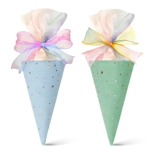 Cono Escolar | 2 Piezas Paquete Bolsas | Embalaje Snack Popcorn Con Cierre De Twist | Suministros Escolares Profesores Fiestas Clase Regalos Niños Eventos