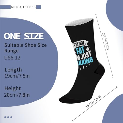 I'm Not Fat I'm Bulking Workouts Gyms Weightlifting Thigh High Socks Girls#Funny Mid Calf Sock for Girl3