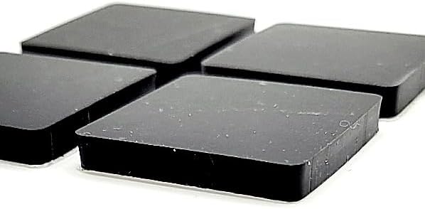 1 1/4" Square Silicone Rubber Bumper Feet 3/16" Thick Adhesive Backed Pads Spacer Glides for Furniture Cabinets and Equipment Non Slip Waterproof Bases (24 Pack)