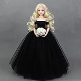 Mini Collection MSD SD Clothes 1/4 BJD Black Wedding Dress with Veil