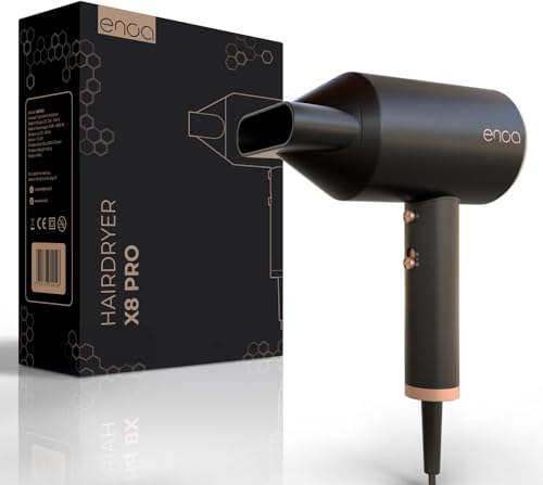 ENOA Sèche-Cheveux Professionnel 2000W – Ionique Anti-Frizz, 4 Vitesses & 2 Températures, Léger & Puissant