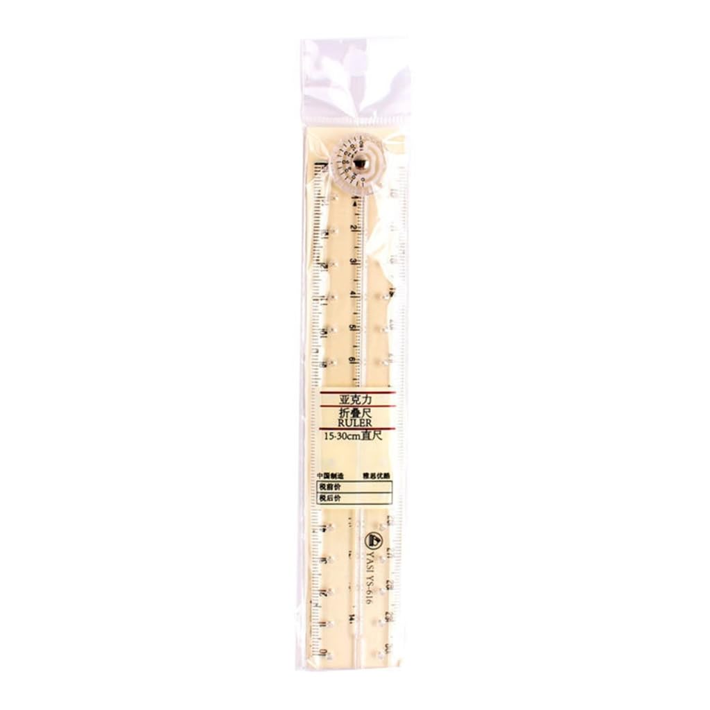 NSDSW Clear Acrylics Folding Ruler Straight Ruler for Student Teacher, Math Ruler Measuring Tool Measuring Length 0-30cm