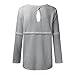 Womens Casual Long Sleeve Shirts Crewneck Loose T Shirt Hollow Out Knit Tee Tops Pullover Hoodie Sweaters for (Grey, M)
