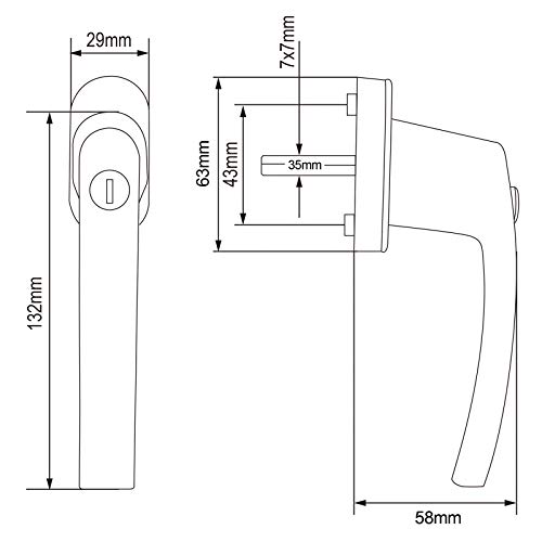MONZANA Fenstergriffe mit Schloss im 10er Set