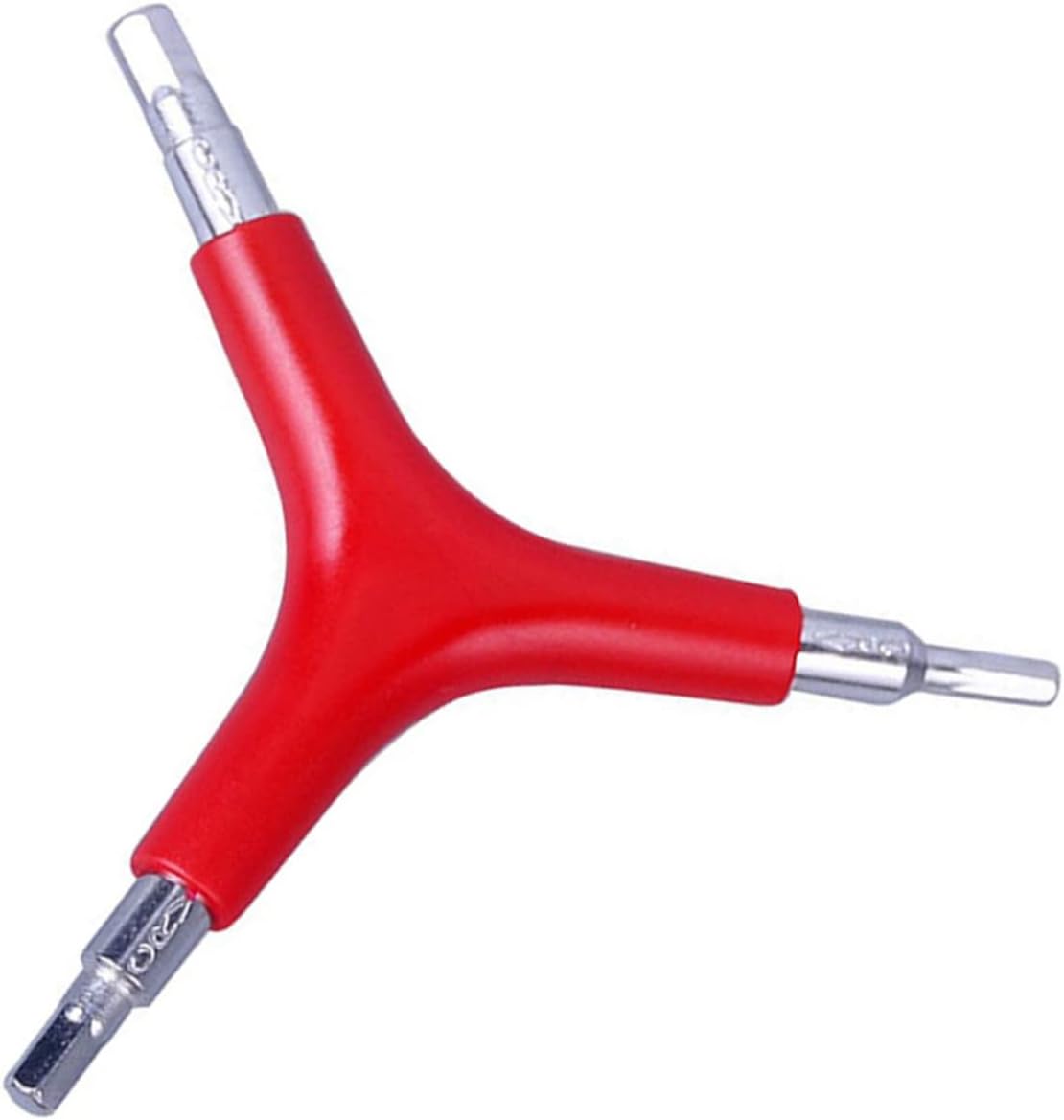 Uonlytech Juego de llaves de vaso de mango en Y de 3 vías Herramienta de reparación de bicicletas, Llave de trigémino 0.157 in 0.197 in 0.236 in y