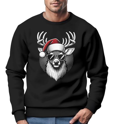 Sweat-shirt de Noël pour homme avec motif renne imprimé original