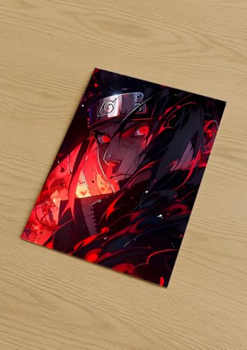 Image of NIJUKA Anime Printed Metal sheet Poster For Home And Room Decoration | For Anime Art Fans Boys And Girls (Akatsuki member itachi)