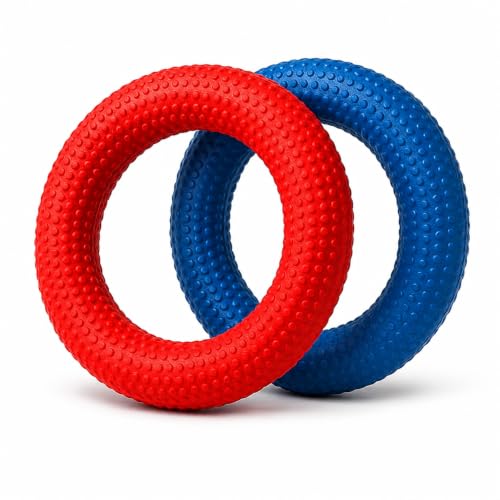 Image of Rubber Dotted Tennikoit Ring 6 Inches Diameter Multicolor, Kids Playing, Tennis Ring, Rubber Frisbee, Rubber Disks for Tennikoit Games (Multi Pack of 2)