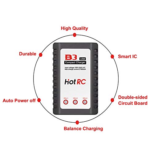 Soshine Smart Airsoft Lipo Battery Charger,2S 3S Cells 10W Balance Lipo Charger For 7.4V 11.1V Airsoft Gun Battery #TOP2