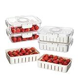 Piszvbej Fruit Storage Containers for Fridge, Strawberry Containers for Fridge with...