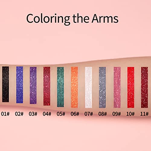 12 Pcs Matte To Glitter Liquid Lipstick Set, 11 Colors Diamond Glitter Sparkly Lip Gloss With One Shimmer Lip Plumper 24 Hour Long Lasting Waterproof Halloween Makeup Gift Kit #TOP5
