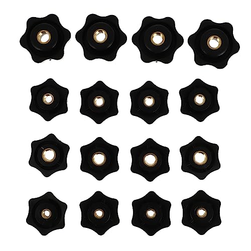KICHOUSE Ergonomic Design Knobs Accessory 16pcs Nuts Set M5 Thread Non-Slip for Machinery