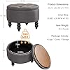 Amazon.com: FOREDO 24 Inch Fabric Round Ottoman with Storage ...