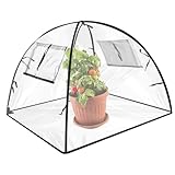 Gartengewächshaus, 56X56X56 cm Pop-Up Mini Gewächshaus, Transparentes PVC Überwinterungszelt für Pflanzen, Pflanzenabdeckung, Kleines Gewächshaus Outdoor für Garten, Blumen, Setzlinge, Balkon, Gemüse