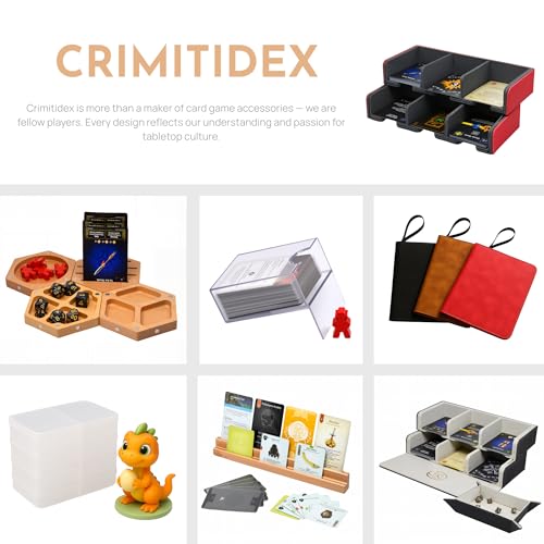 Crimitidex Double-Layer 6-Compartment PU Leather Card Rack | Dual-Tier Card Organizer for Board Games, TCG, and Tabletop Gaming (Black) by Crimitidex - Image 7