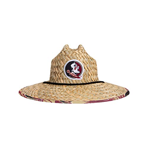 Image of FOCO Men's NCAA College Team Logo Floral Straw Sun Hat