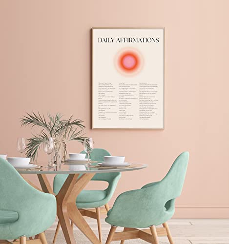 Daily Affirmation Wall Art Inspirational Canvas Wall Art Prints Trendy Words Of Affirmation Wall Art Words Of Affirmation Poster Motivational Pictures For Girl Woman Bedroom Decor 16X24 Inch Unframed #TOP3